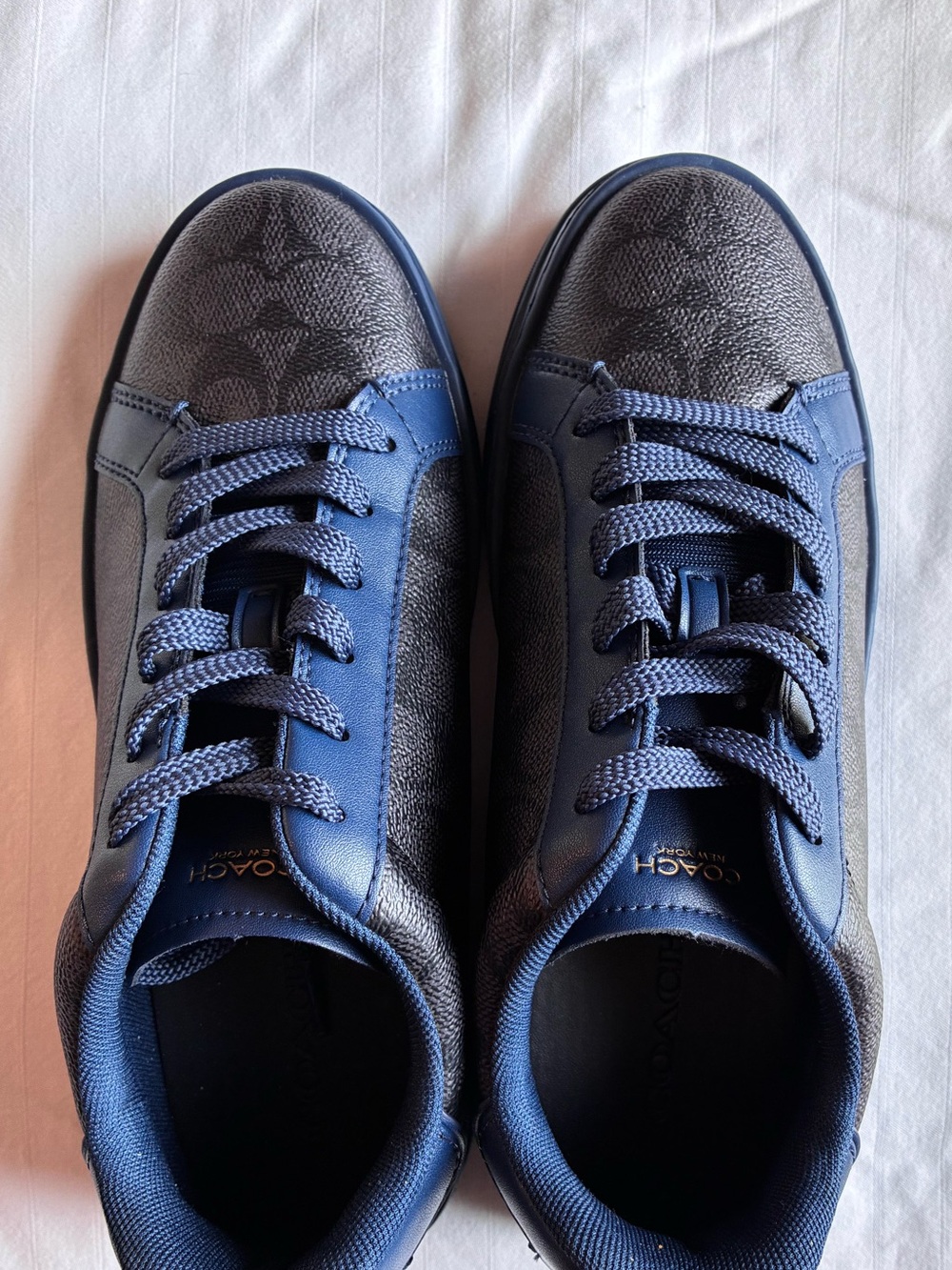 Coach Men's Blue Signature Low-Top Sneakers